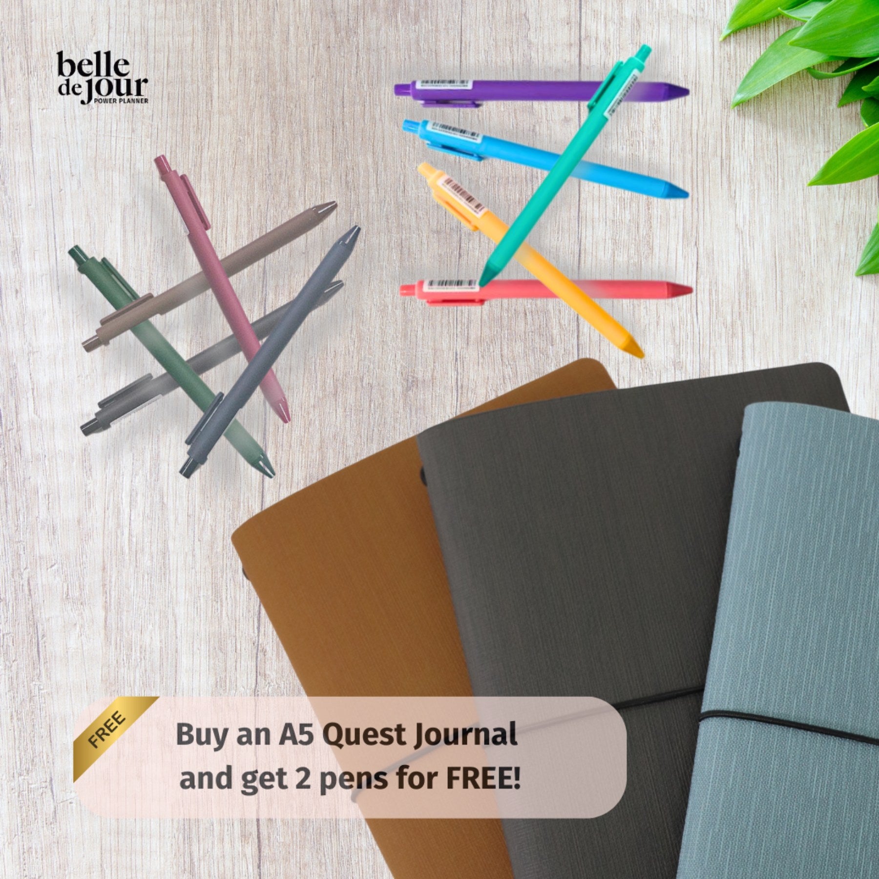 Quest Journal A5 (with Free 2 Kaco Pens)