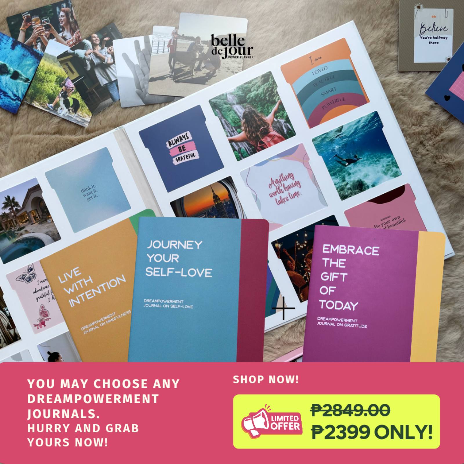 Dream Big Set: 1 Vision Board + 2 Dreampowerment Journals & 1 FREE Bonus Journal!