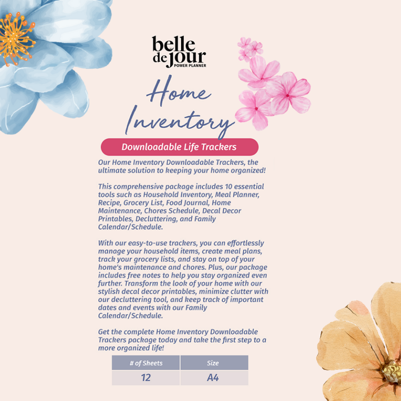 Printable Home Inventory & Asset Tracker