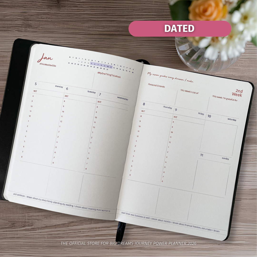 2026 Big Dreams Journey Planner + PVC Cover